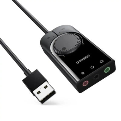 UGREEN CM129 USB External Stereo Sound Adapter 15cm-Black MyMobile