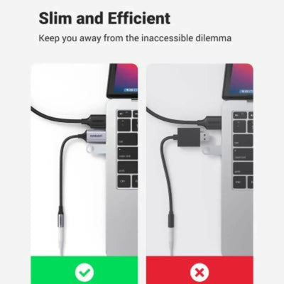 UGREEN CM477 USB 2.0 to 3.5mm Audio Adapter 25cm-Dark Gray MyMobile