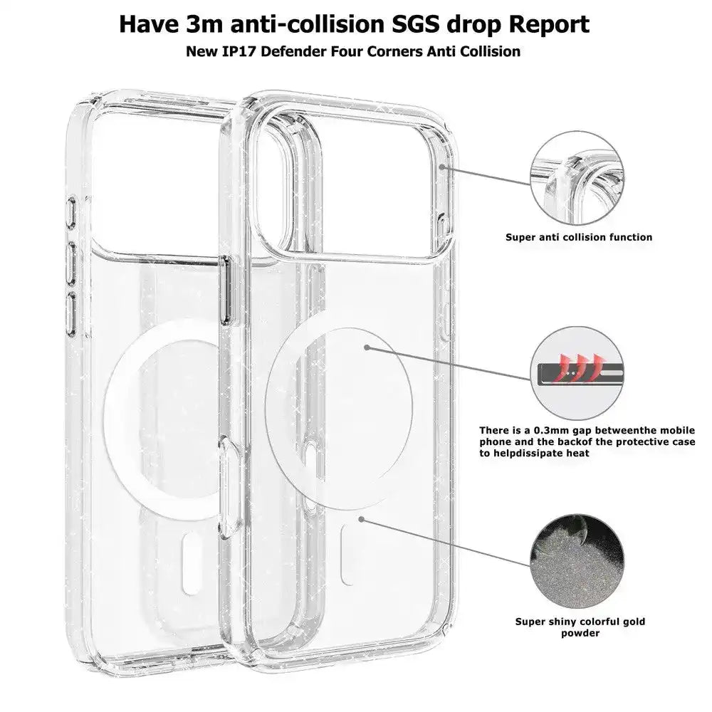 UTIA Ultimake Shockproof Transparent Case Cover With Magnetic Ring for iPhone 17 Pro UTIA