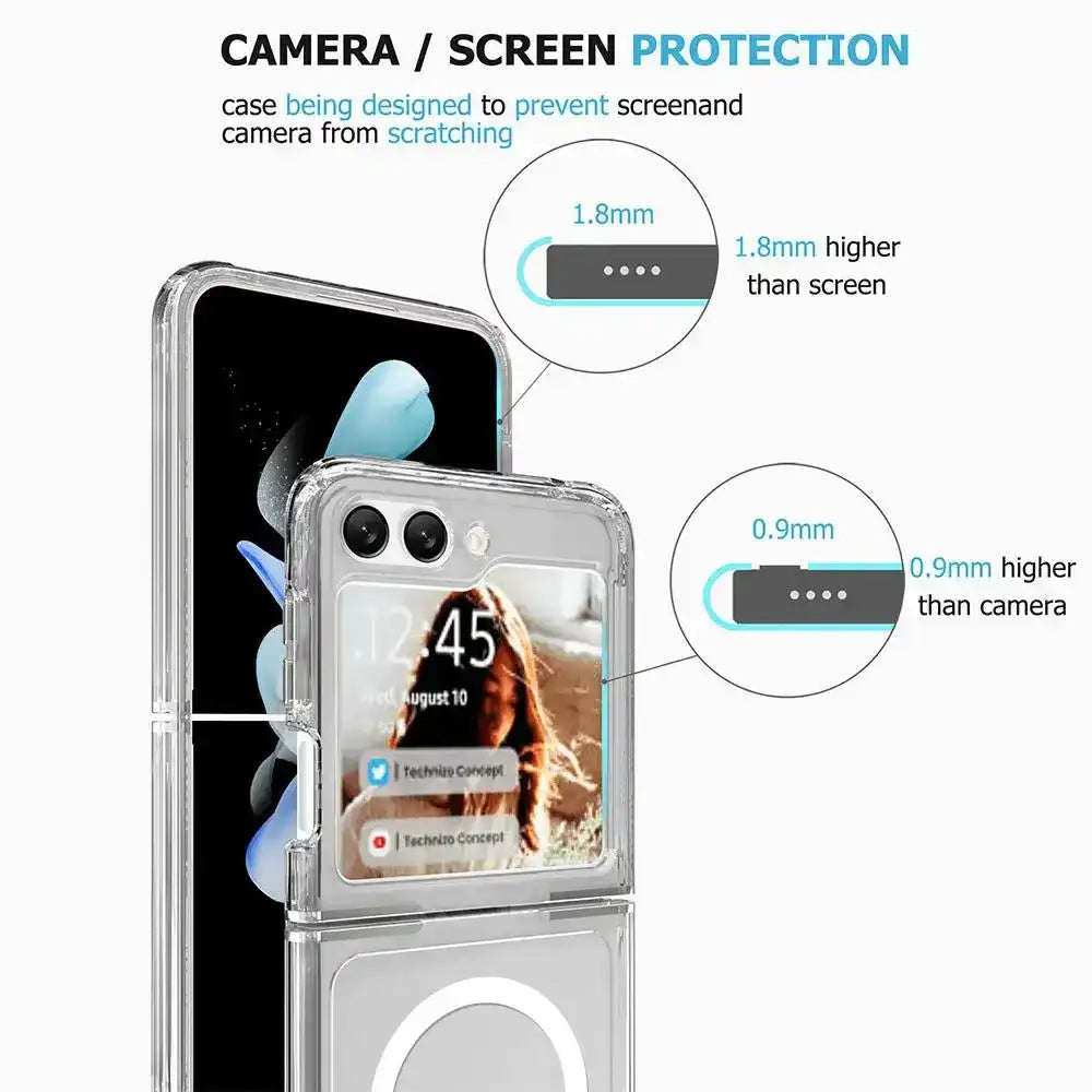Ultimake Shockproof Transparent Case Cover With Magnetic Ring for Samsung Galaxy Z Flip6-Transparent Redefine