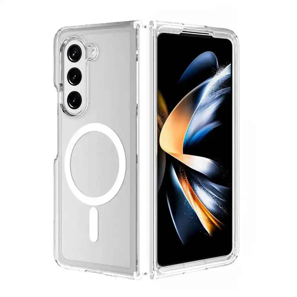 Ultimake Shockproof Transparent Case Cover With Magnetic Ring for Samsung Galaxy Z Fold7-Transparent