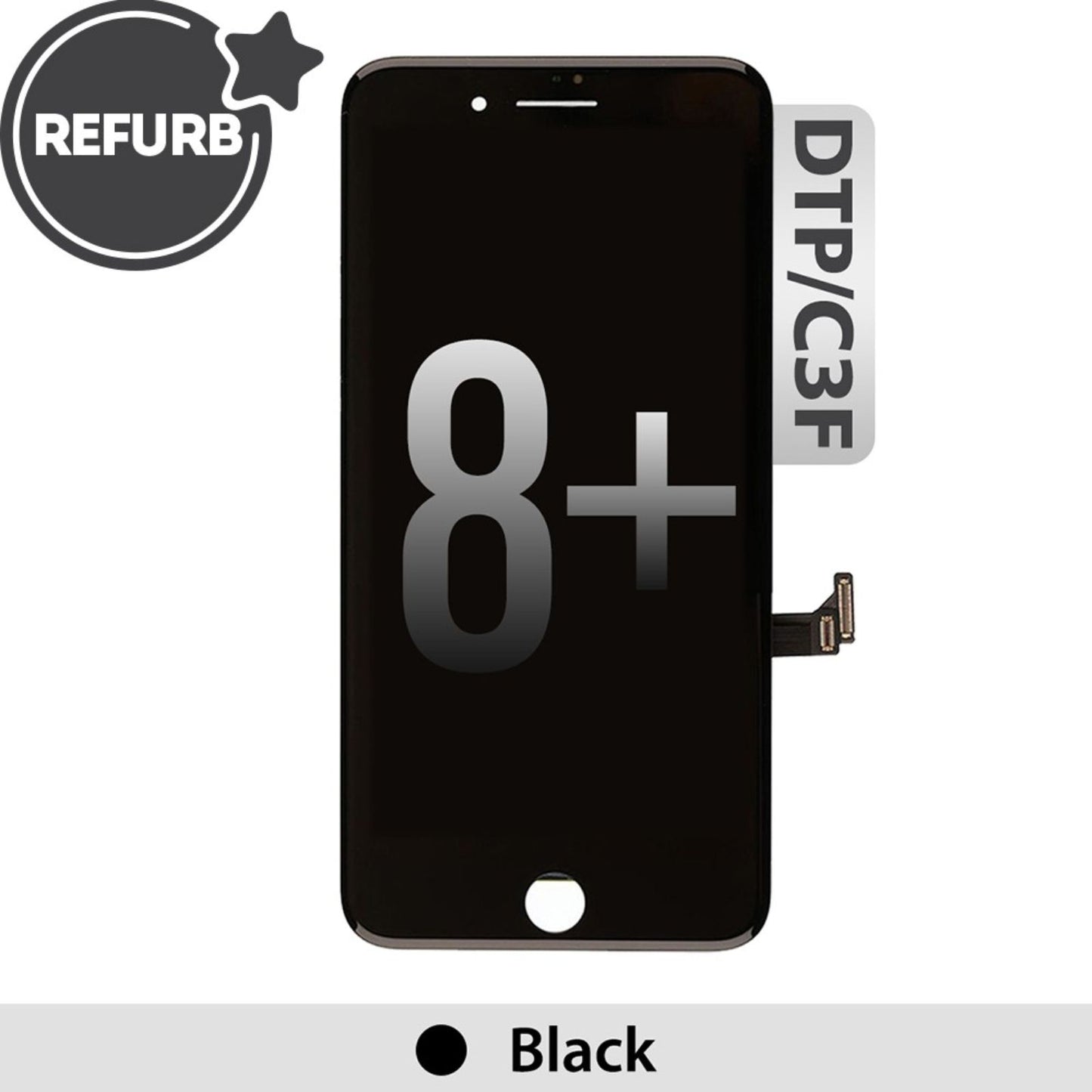 REFURB LCD Screen Repair for iPhone 8 Plus (LG, DTP C3F) -Black MyMobile