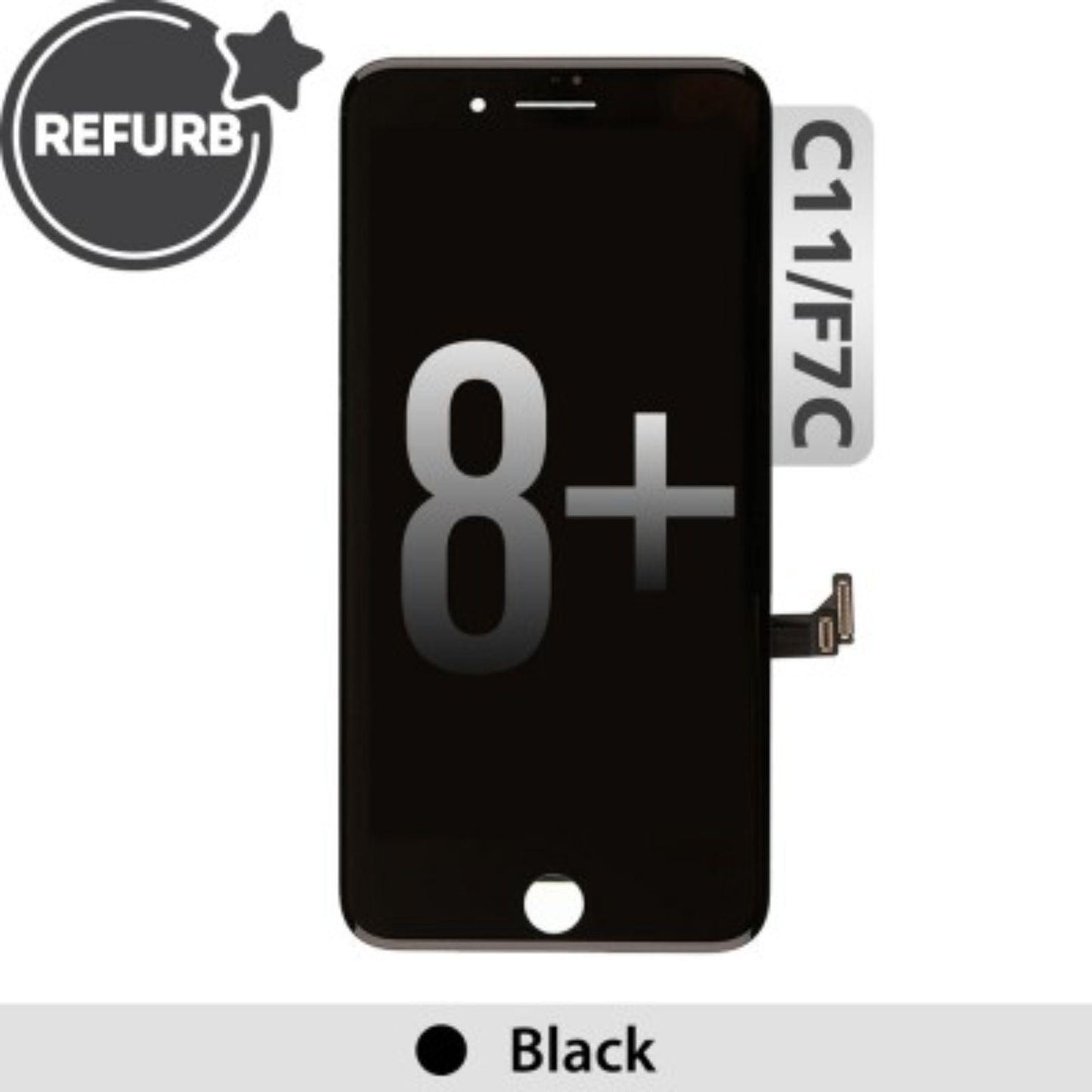 REFURB LCD Screen Repair for iPhone 8 Plus (Toshiba, C11 F7C) -Black MyMobile