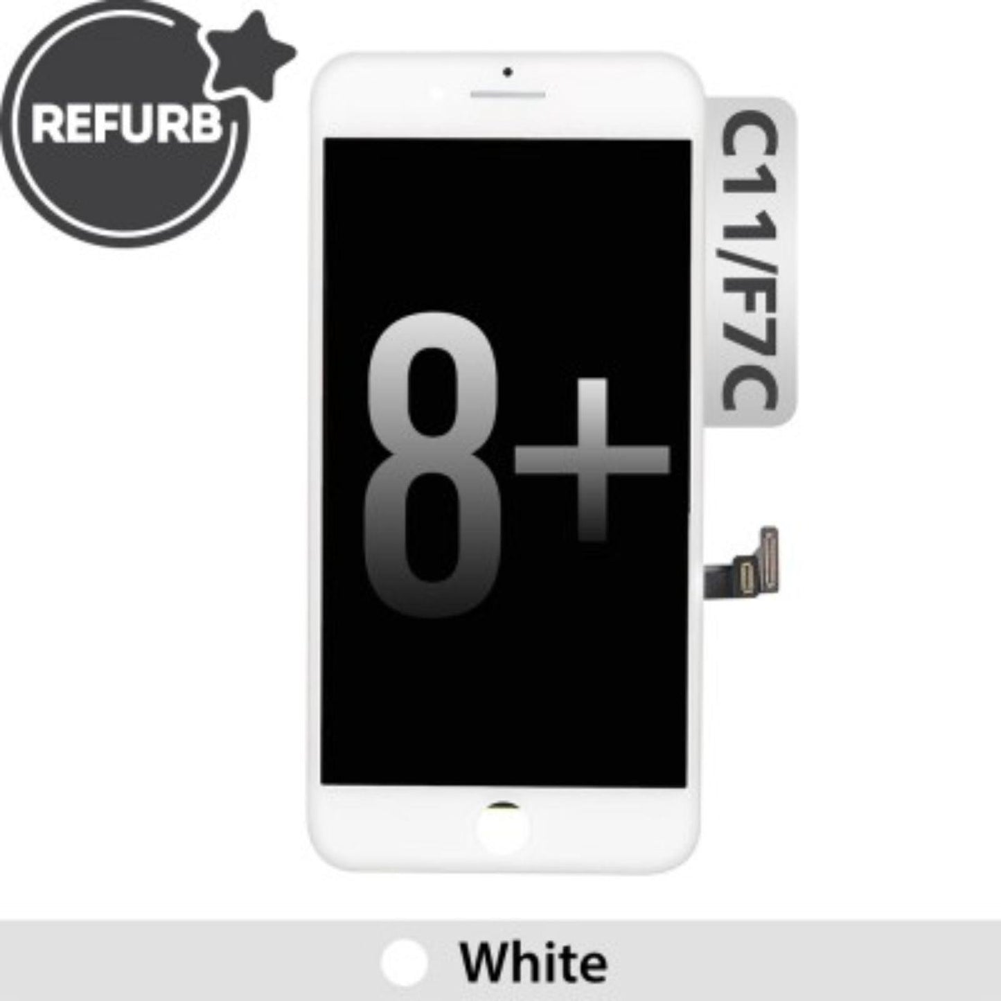 REFURB LCD Screen Repair for iPhone 8 Plus (Toshiba, C11 F7C) -White MyMobile