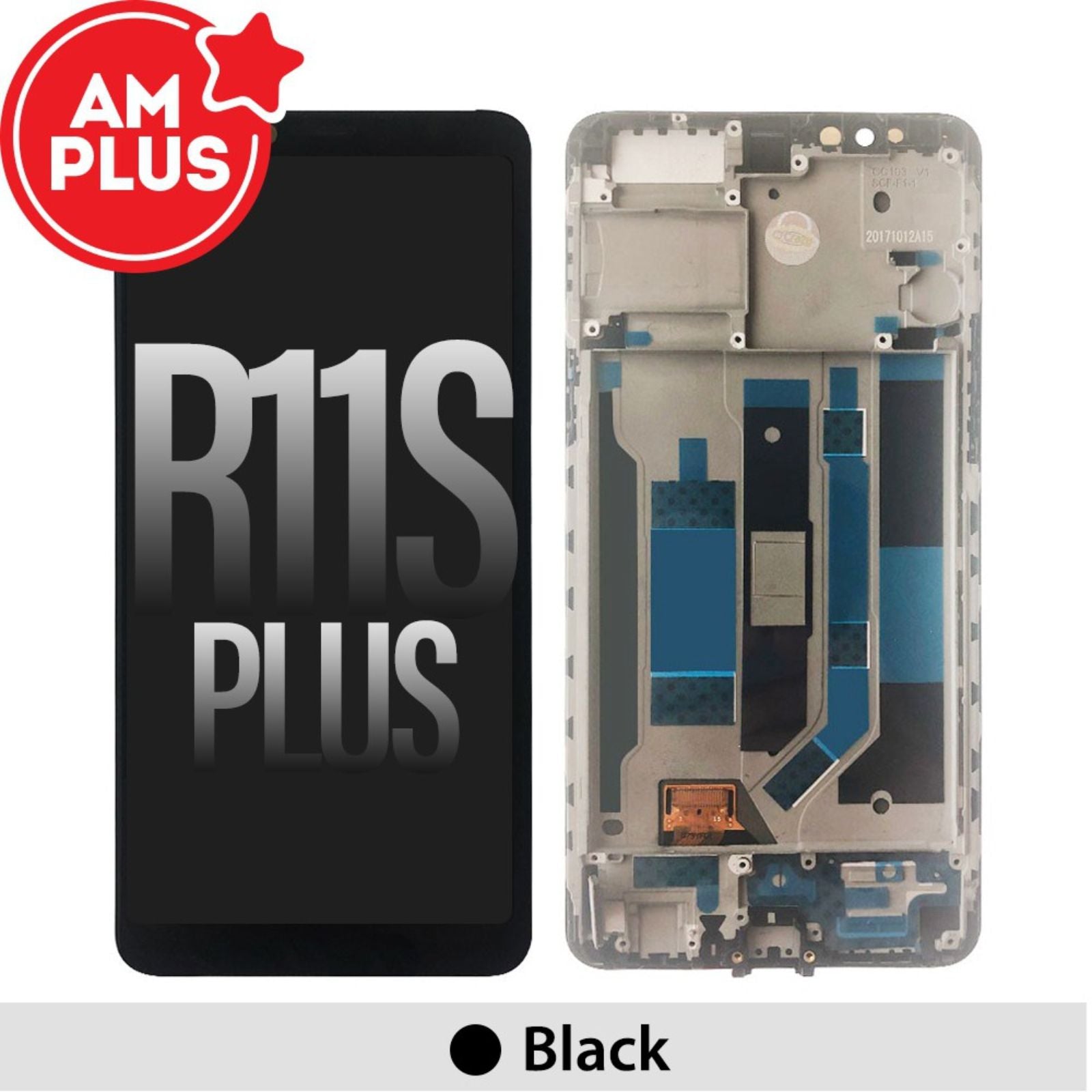 AMPLUS LCD Screen repair for OPPO R11s Plus- with Frame Black MyMobile