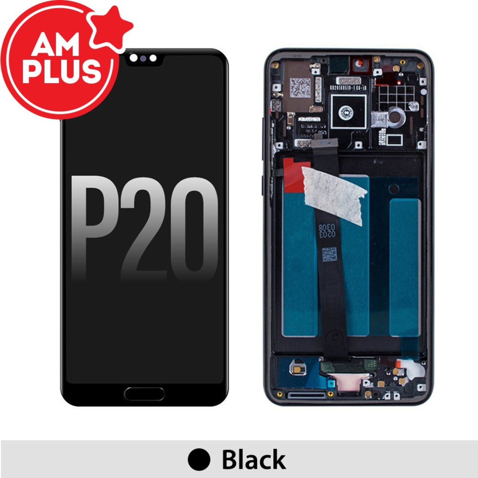 AMPLUS LCD Screen repair for Huawei P20- with Frame Black MyMobile