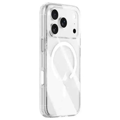 ZGA Magsafe Metal AI Buttons Clear PC Hybrid TPU Phone Case