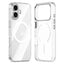 ZGA Magsafe Metal Buttons Clear PC Hybrid TPU Phone Case