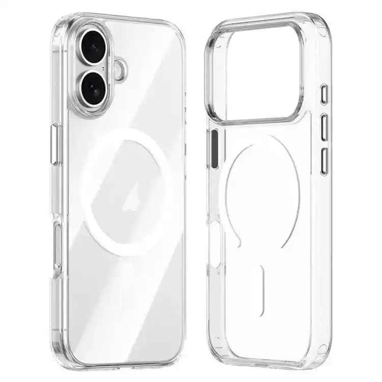 ZGA Magsafe Metal Buttons Clear PC Hybrid TPU Phone Case