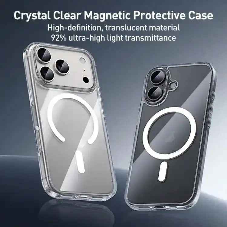 ZGA Magsafe Metal Buttons Clear PC Hybrid TPU Phone Case