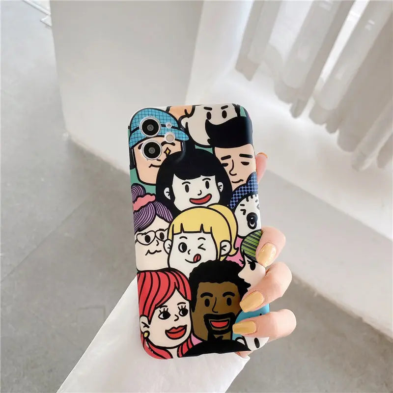 Cartoon Couple Mobile Phone Case Silicone Anti-fall Online Only