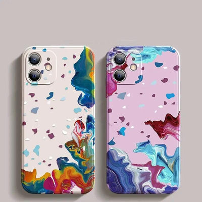 Watercolor Lens All-inclusive Niche Personality Liquid Silicone Phone Case Online Only