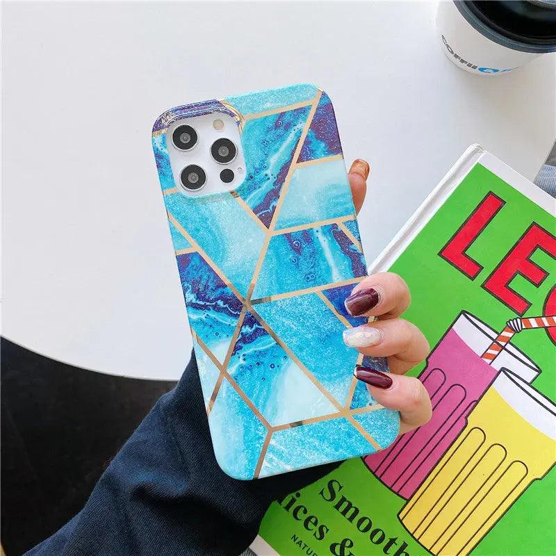 Electroplating Splicing Marble Pattern Mobile Phone Case - MyMobile