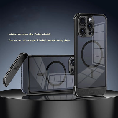 Simple And Breathable Metal Frame Phone Case For iPhone 15