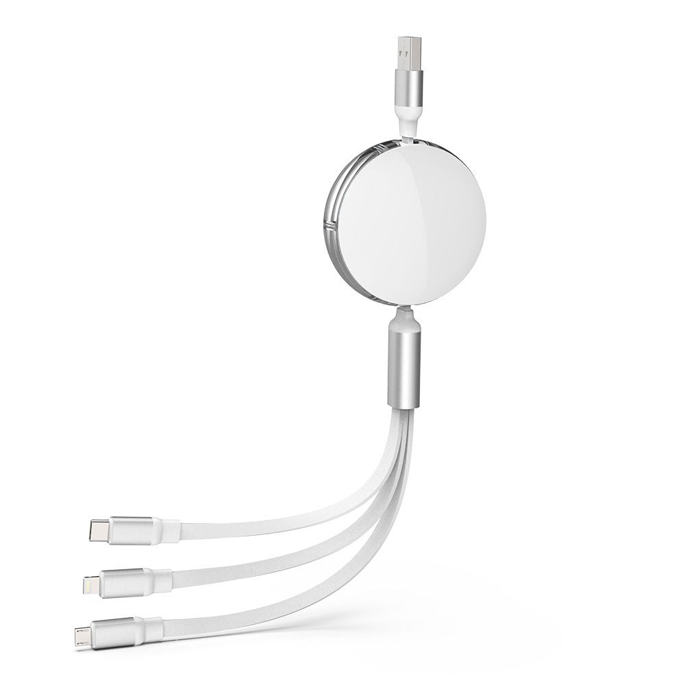iQuick 3 in 1 Retractable Fast Charge & Data Sync Cable IQTC2301 1.2m