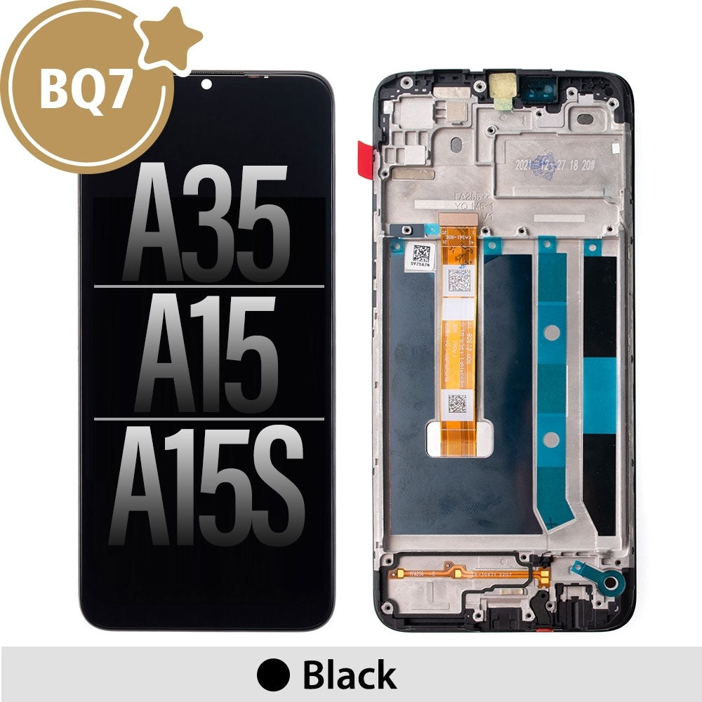 BQ7 LCD Assembly Replacement with Frame for OPPO A15 / A15s / A35 (As the same as service pack, but not from official OPPO)-Black