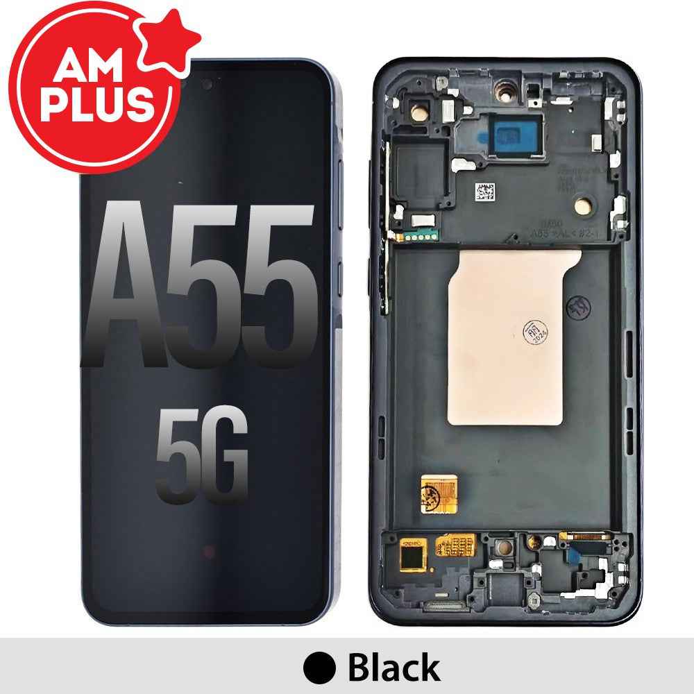 Samsung Galaxy A55 5G A556B AMPLUS OLED Screen Replacement with Frame -Black