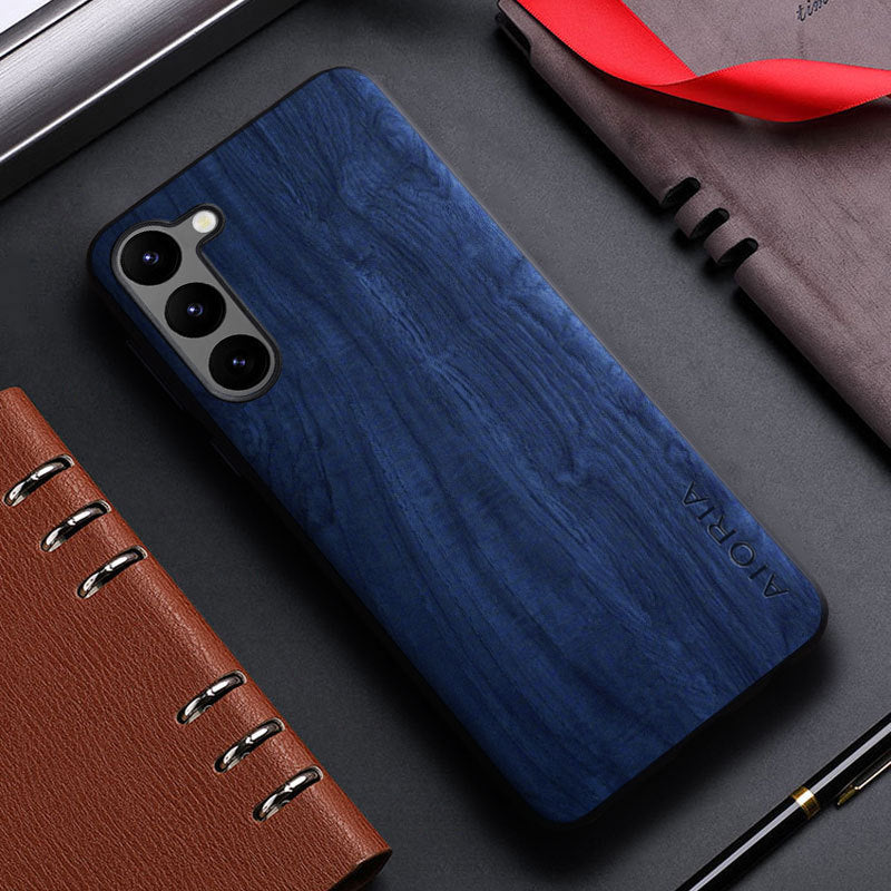 Applicable To Plus Simple Interlaced Wood Grain Phone Case For Samsung Galaxy S24