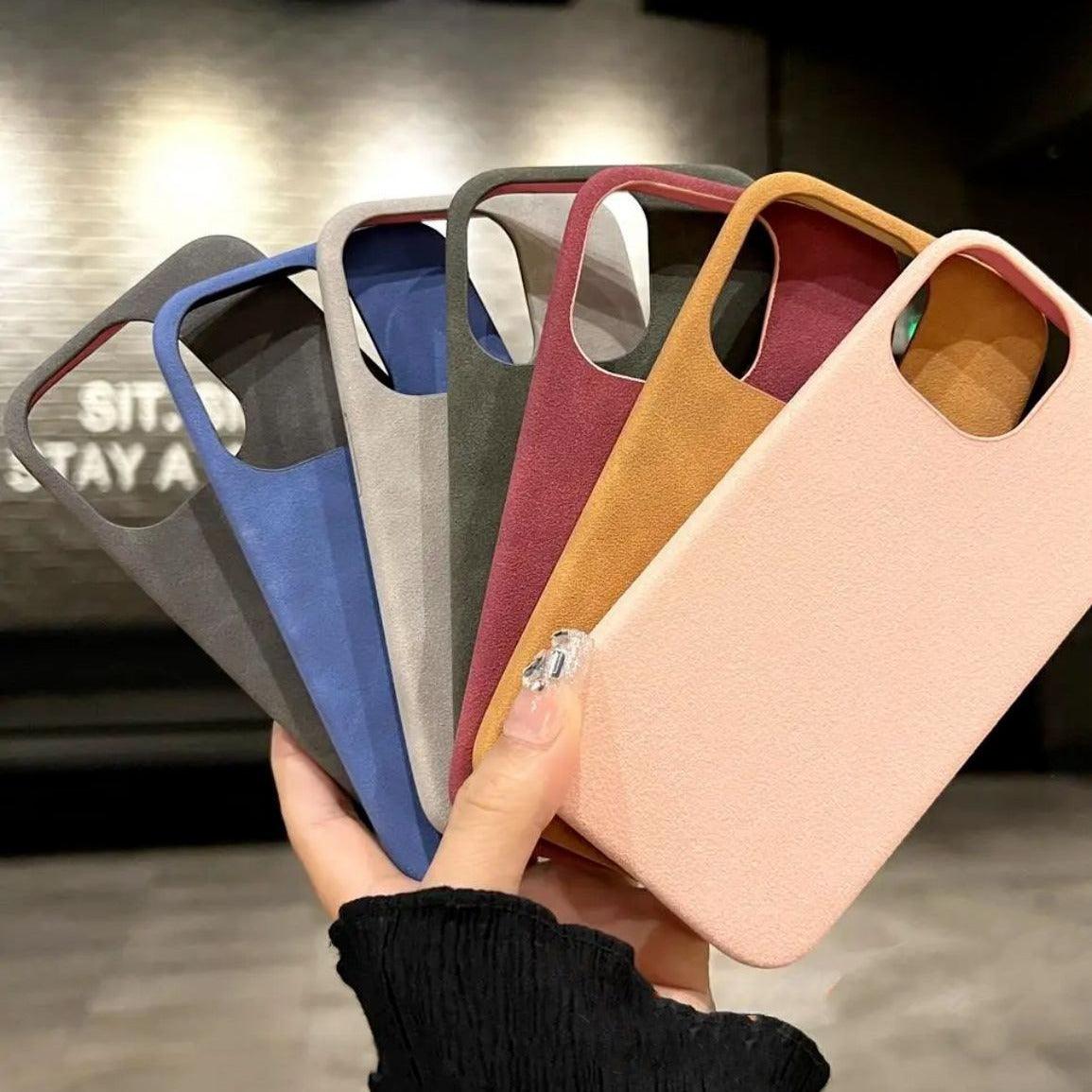 New High-grade Solid Color Suede Phone Case - MyMobile