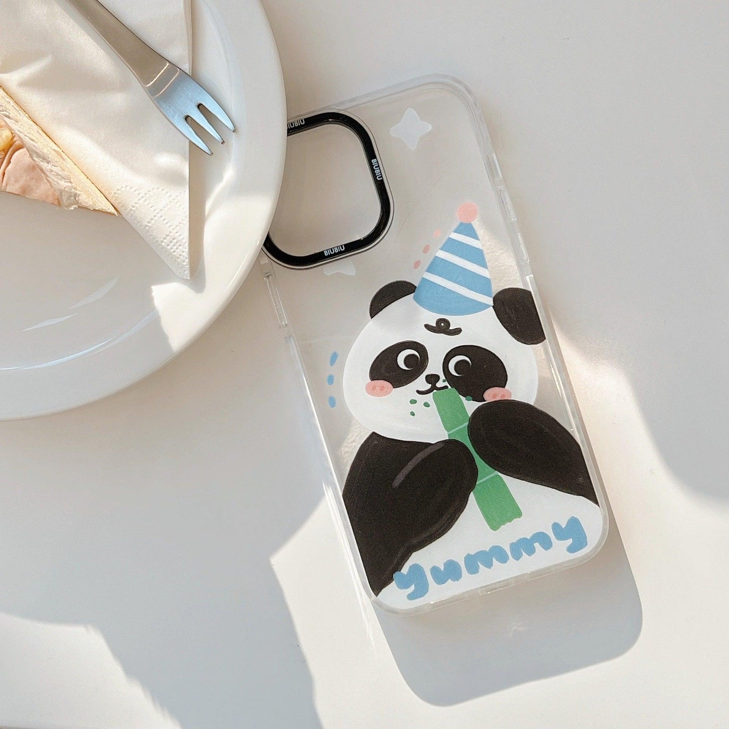 Cute Cartoon Mobile Phone Case Gnawing Bamboo Panda - MyMobile