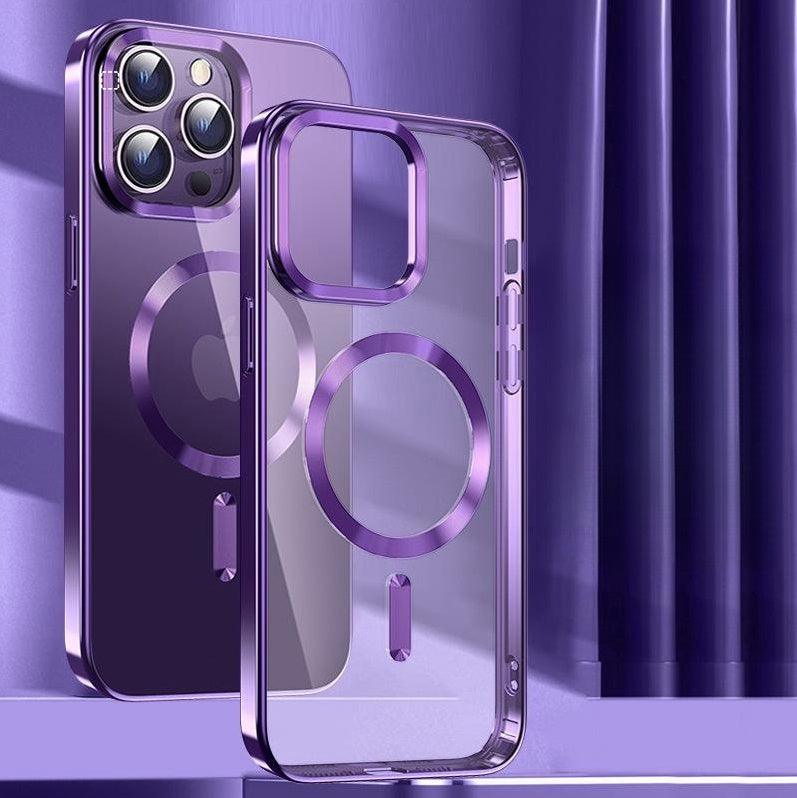 New Electroplated Magnetic Transparent Phone Case - MyMobile