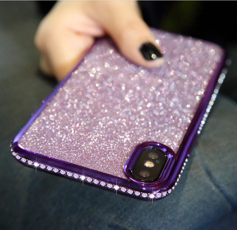 Electroplated Silicone Phone Case With Glitter Powder Side Drill - MyMobile