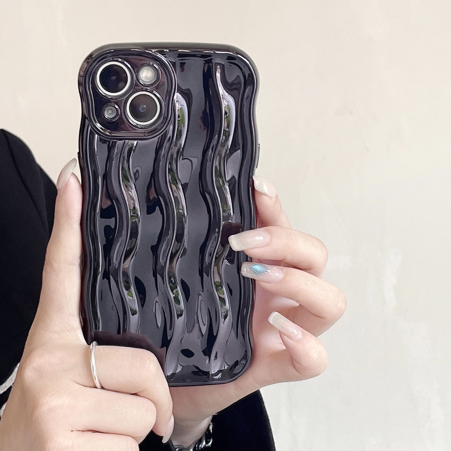 Electroplating Water Ripple Suitable Phone Case Solid Color For iPhone 16