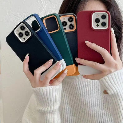 New Three-in-one Contrast Color Mobile Phone Case Silicone Online Only