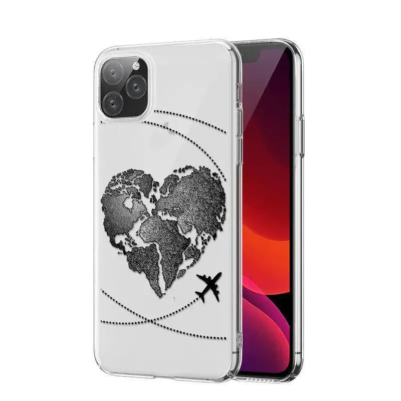 Airplane Map Mobile Phone Case Mobile Phone Transparent Soft - MyMobile