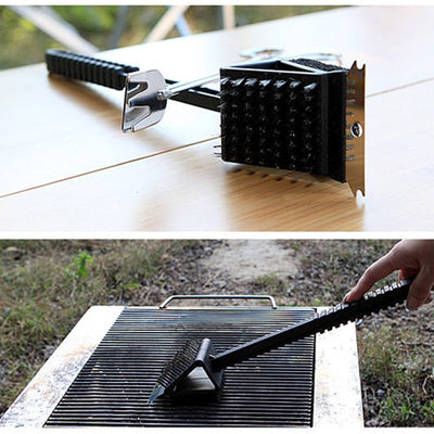 All In One Grill Scraper And Steel Brush Tool - MyMobile