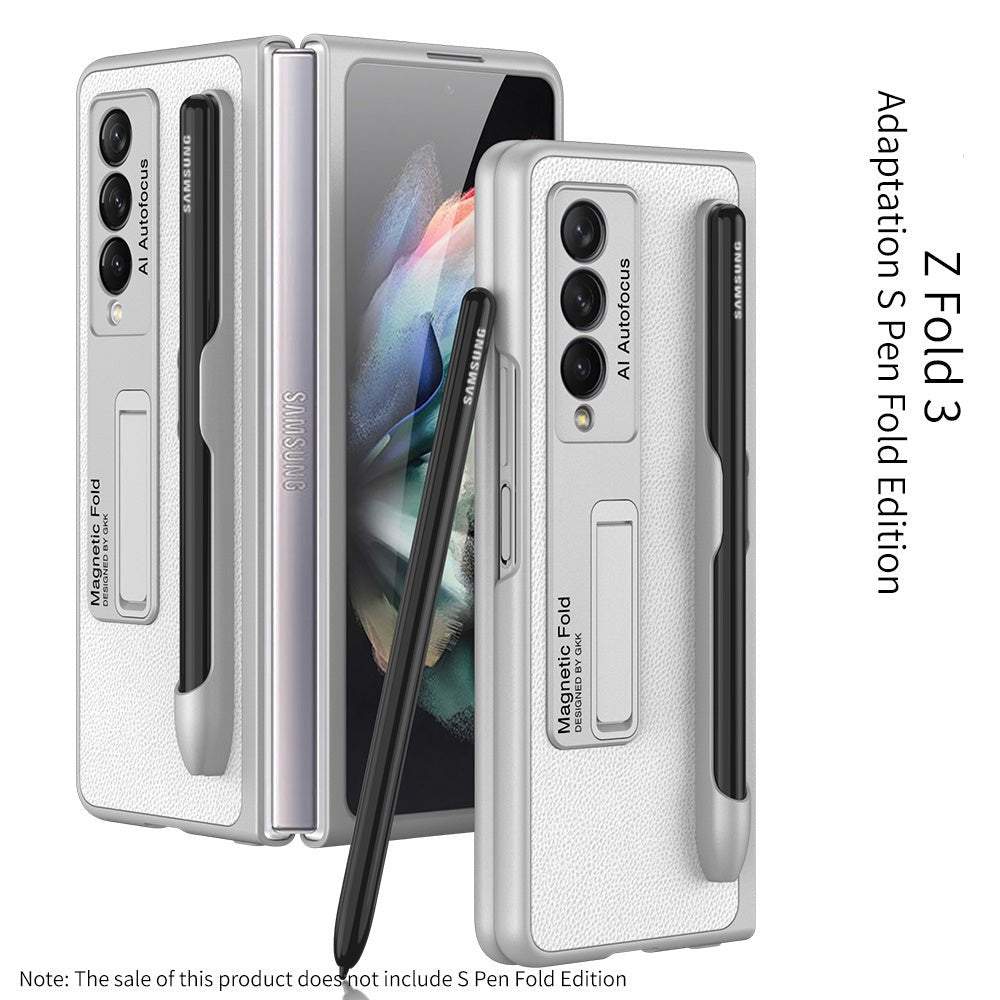 All - inclusive Creative Pen Slot Magnetic Bracket Anti - fall Protective Cover For Samsung Galaxy Z Fold3 - MyMobile