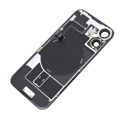 BQ7 Rear Cover Glass with Camera Lens Glass and Wireless NFC Charging with Flash Flex Cable for iPhone 16-White