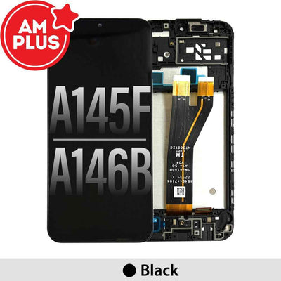 AMPLUS LCD Screen Replacement Digitizer with Frame for Samsung Galaxy A14 4G A145F / A14 5G A146B-Black