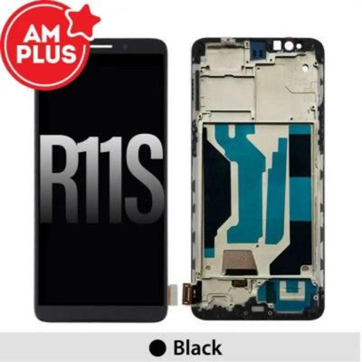 AMPLUS LCD Screen Digitizer with Frame for OPPO R11s - Black - MyMobile