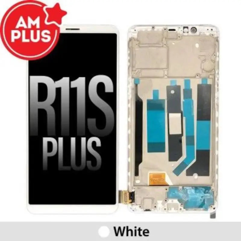 AMPLUS LCD Screen Digitizer with Frame for OPPO R11s Plus - White - MyMobile