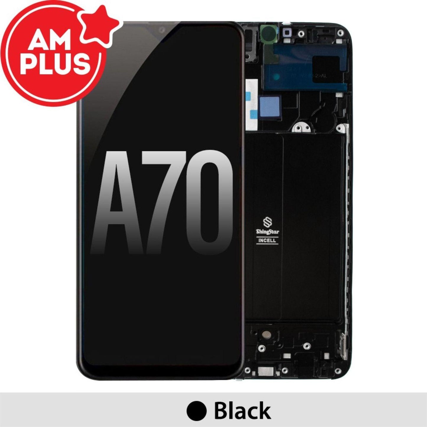 AMPLUS LCD Screen Repair for Samsung Galaxy A70 A705F with Frame - Black - MyMobile