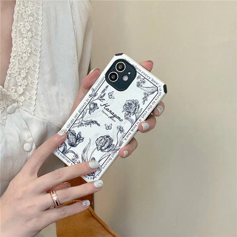 Anti - falling Of Vintage Flower Mobile Phone Case - MyMobile