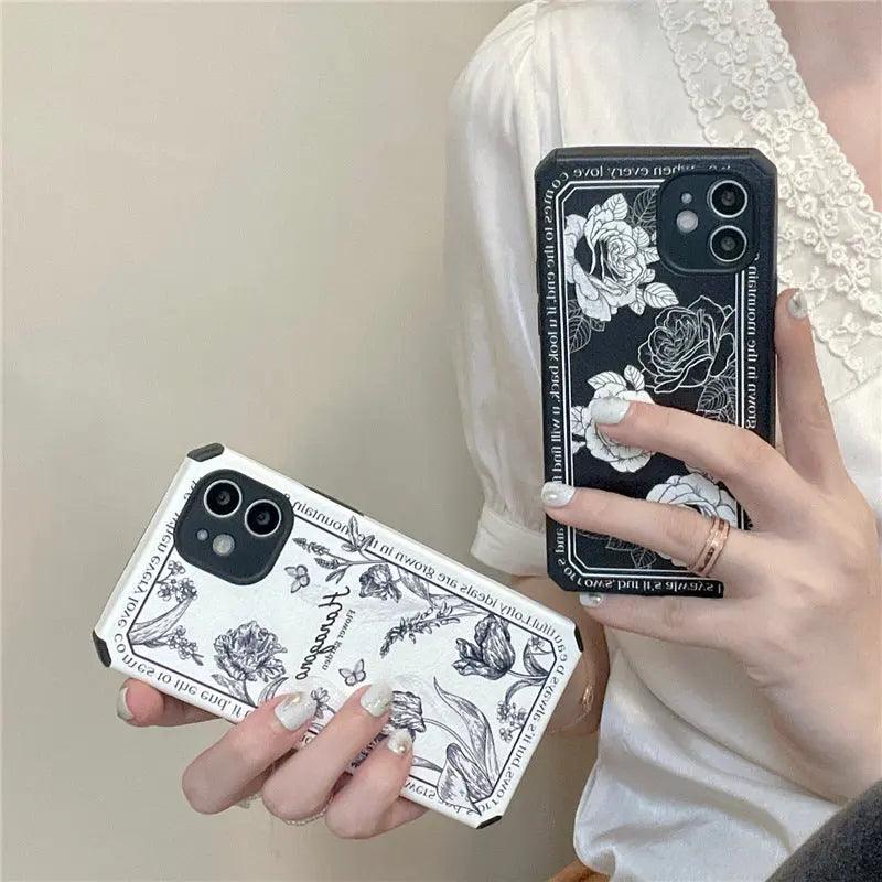 Anti - falling Of Vintage Flower Mobile Phone Case - MyMobile