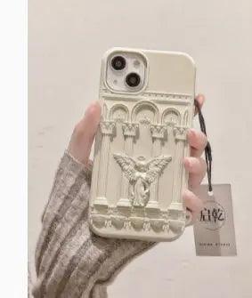 Art 3D Angel Silicone Soft Case Retro French Phone Case For iPhone 12, 13, 14 - MyMobile