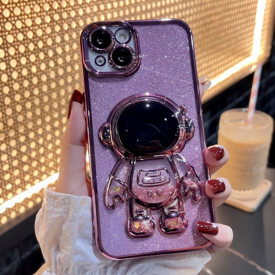 Astronaut Spaceman Quicksand Phone Case Electroplating For iPhone 14 - MyMobile