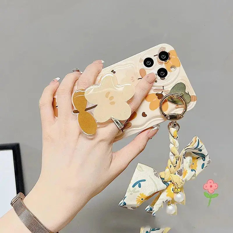 Autumn Leaves And Flowers With Bow Silk Scarf Phone Cases - MyMobile