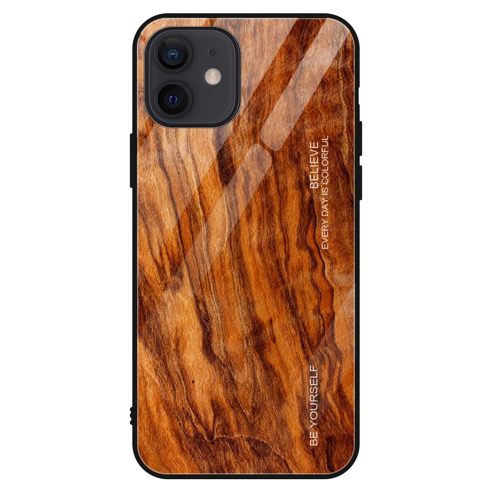 Wood Grain Glass Fashion Mobile Phone Protective Case - MyMobile