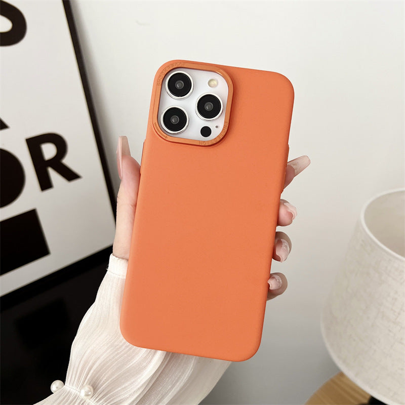 Solid Color Large Hole Sand Crystal Phone Case For iPhone 15