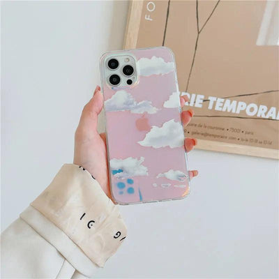 Laser Cloud Transparent Mobile Phone Case Online Only