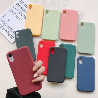 Mobile Phone Shell Frosted Silicone Solid Color Soft Shell Material Online Only