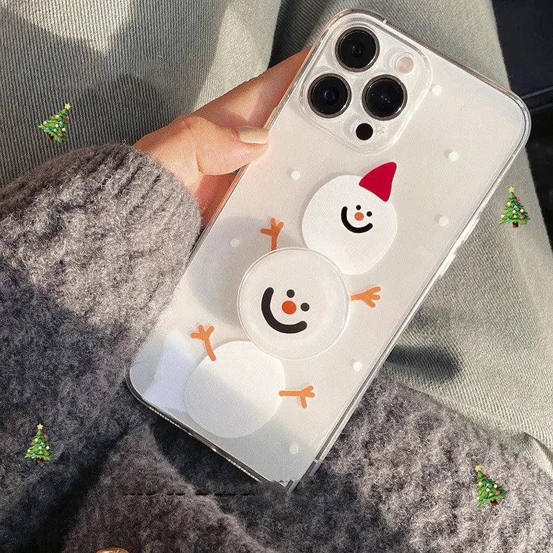 Christmas Snowman Mobile Phone Case Transparent Bracket - MyMobile