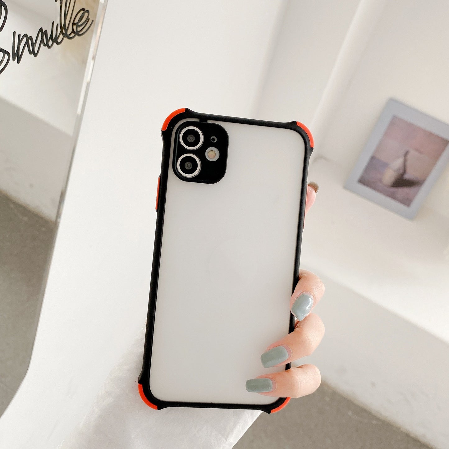 Skin Feel Frosted Mobile Phone Case Fine Hole Four Corners Anti-drop Color Mobile Phone Case - MyMobile