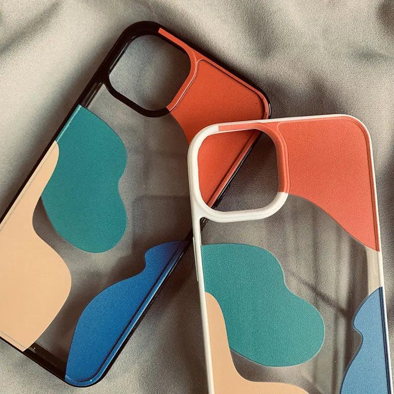 Color Block Contrast Color Geometry Suitable For 13 Mobile Phone Cases - MyMobile