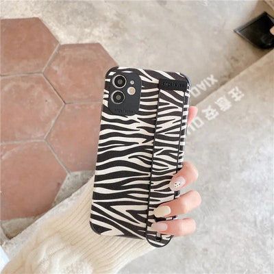 Cow Pattern Wrist Strap Soft Phone Case Online Only