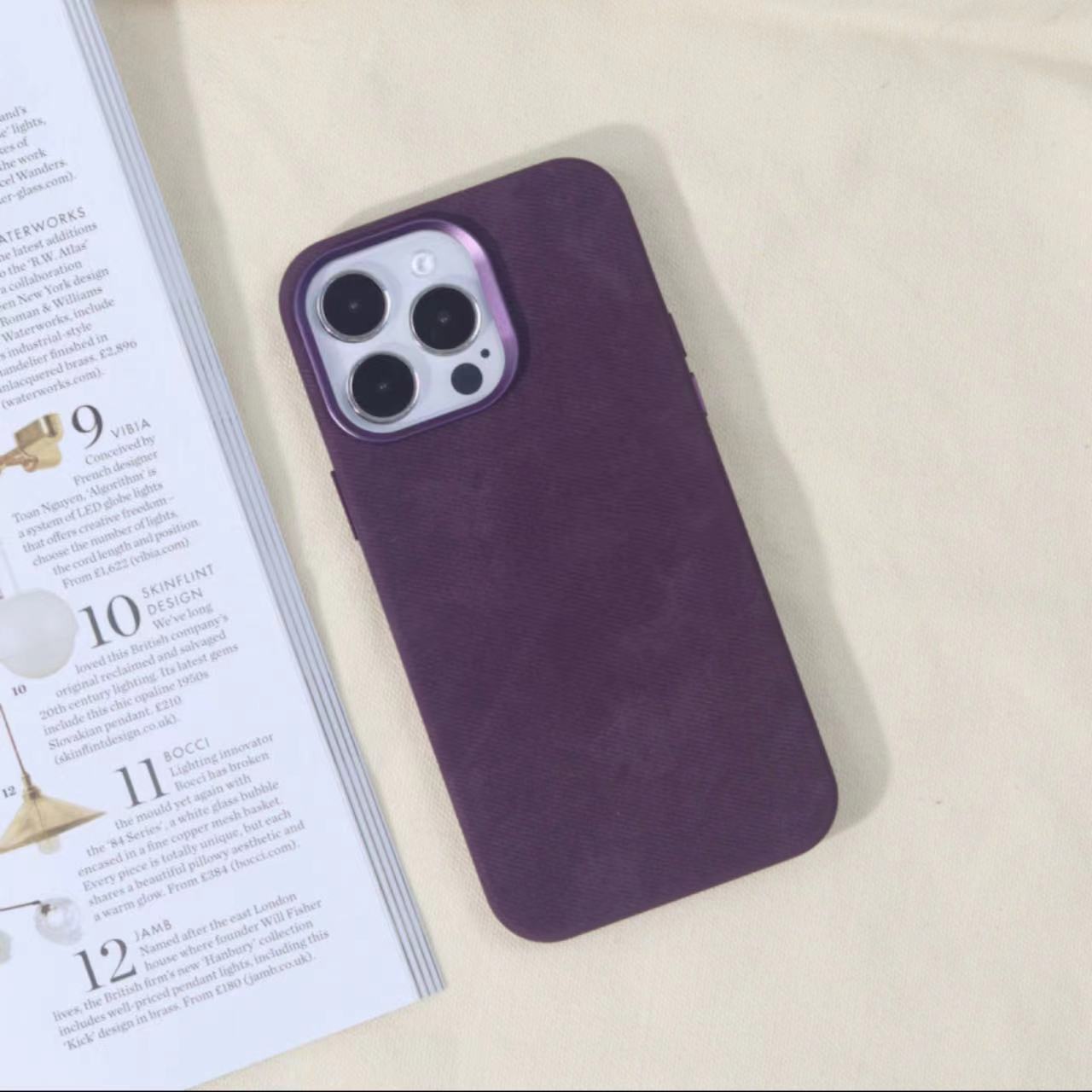 Mobile Phone Case With Ultra-fine Fiber Pattern Magnetic Suction For iPhone 16